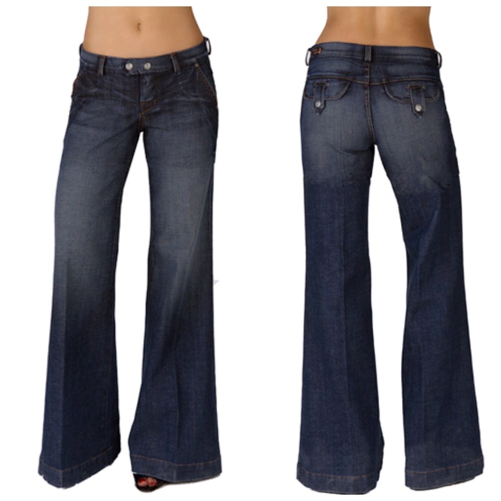 Rare Anthro FOC Rona Sailor Wide Leg Trouser Jeans